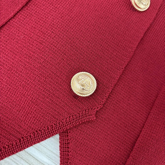 NWT Miu Miu Red Button Down Vest Lace Trim with Tie Sash Size S - Picture 10 of 14